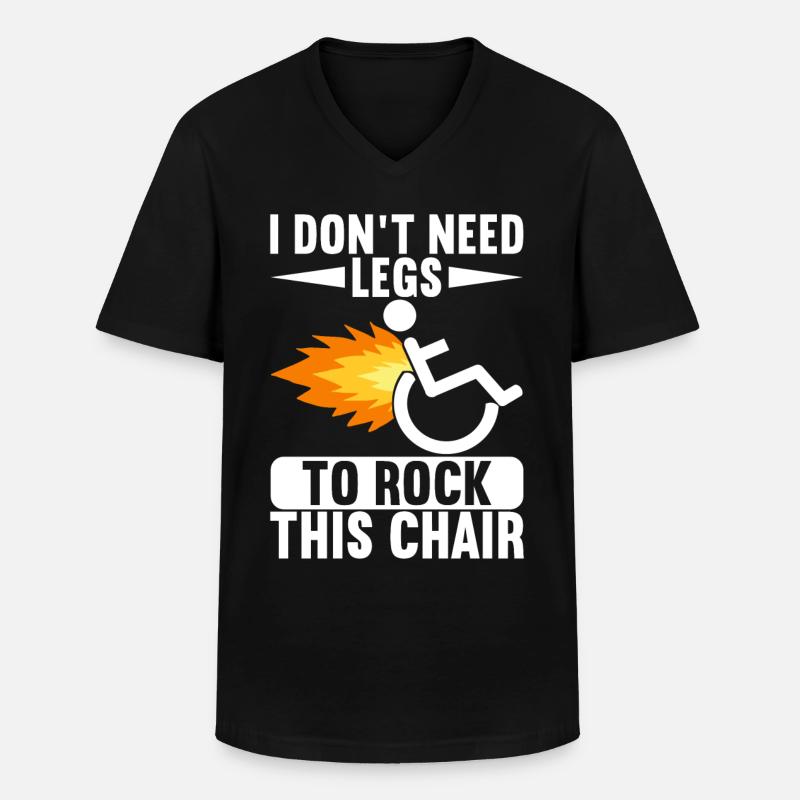 Rollstuhlfahrer Rollstuhl - Männer-T-Shirt mit V-Ausschnitt - Schwarz