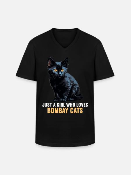 Bombay Cat Bombay Katze - Men's V-Neck T-Shirt - black