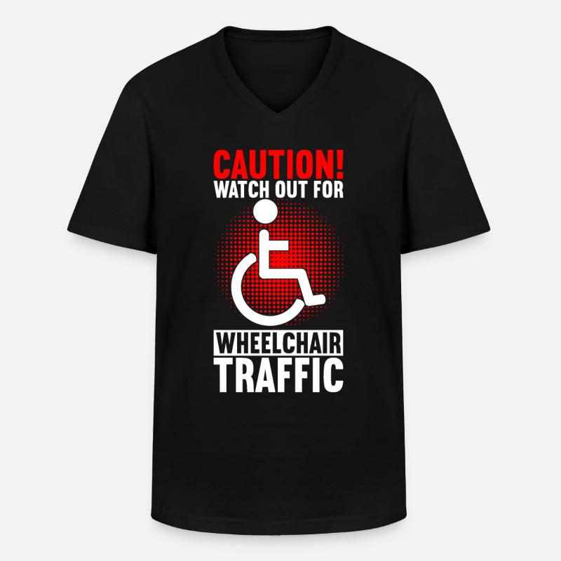 Rollstuhlfahrer Rollstuhl - Männer-T-Shirt mit V-Ausschnitt - Schwarz