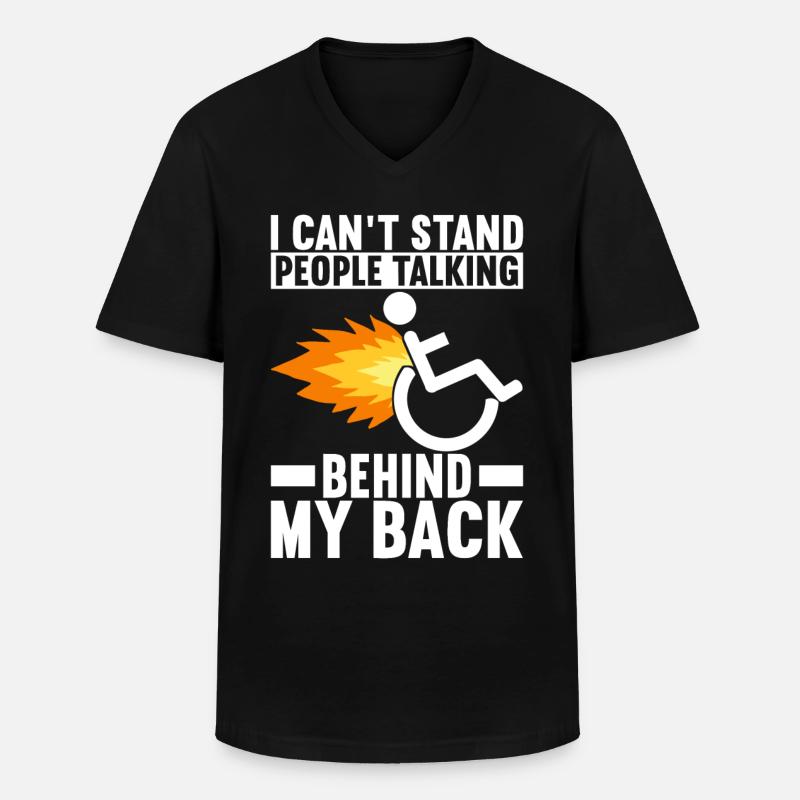 Rollstuhlfahrer Rollstuhl - Männer-T-Shirt mit V-Ausschnitt - Schwarz