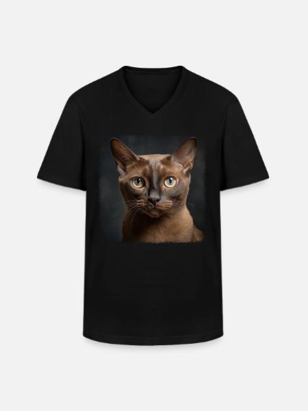 Burmese Cat Burma Katze - Men's V-Neck T-Shirt - black