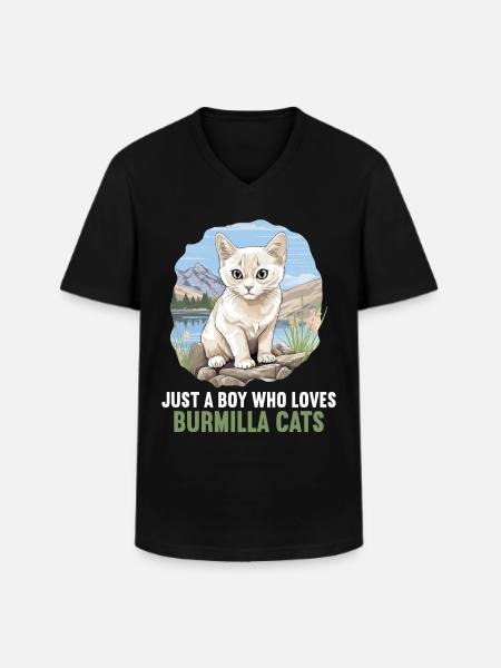 Burmilla Kitten Burmilla Cat - Men's V-Neck T-Shirt - black