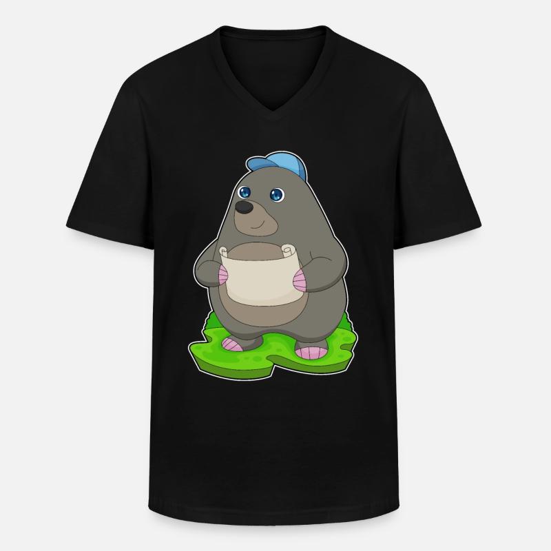 Mole Hiker Map - Men's V-Neck T-Shirt - black