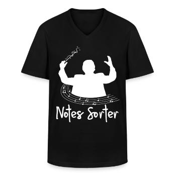 Chef d’orchestre de musique classique - T-shirt col V Homme - noir - Devant - AI Model Male 178 dark (178cm)