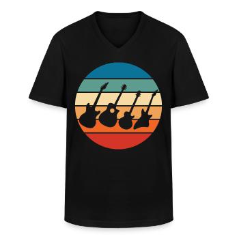 Gitarrist - Männer-T-Shirt mit V-Ausschnitt - Schwarz - Vorne - AI Model Male 178 dark (178cm)