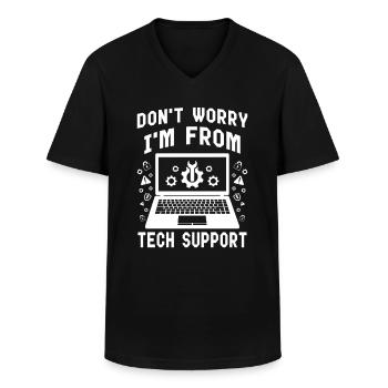 Dont Worry Im From Tech Support - Männer-T-Shirt mit V-Ausschnitt - Schwarz - Vorne - AI Model Male 178 dark (178cm)