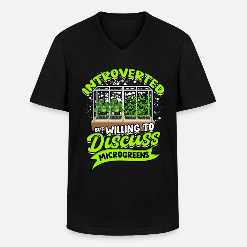 Microgreen Microgreens - Men's V-Neck T-Shirt - black
