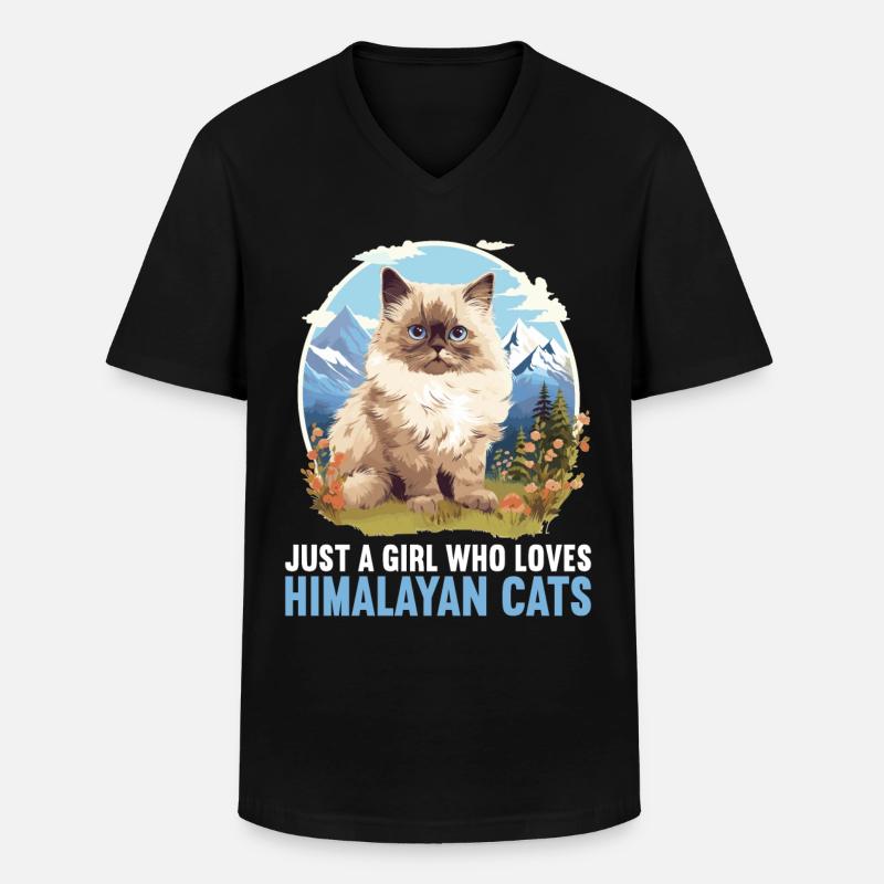Himalayan Cat Colourpoint Katze - Men's V-Neck T-Shirt - black