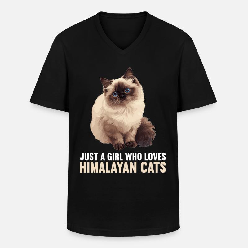 Himalayan Cat Colourpoint Katze - Men's V-Neck T-Shirt - black