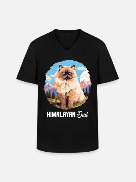 Himalayan Cat Colourpoint Katze - Men's V-Neck T-Shirt - black