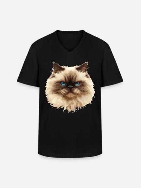 Himalayan Cat Colourpoint Katze - Men's V-Neck T-Shirt - black