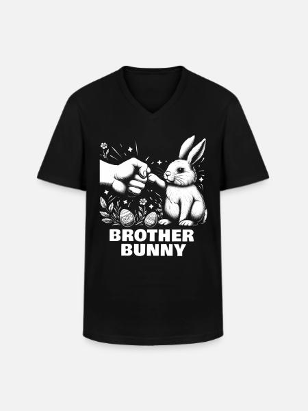 Frère Lapin - T-shirt col V Homme - noir