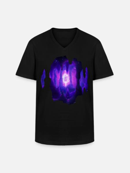 Mystic Cave Watercolor Painting - Men's V-Neck T-Shirt - black