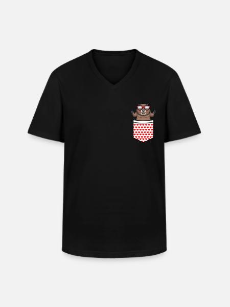 Bisamratte - Männer-T-Shirt mit V-Ausschnitt - Schwarz