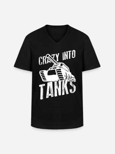 Tanks MBT Tank Driver - Men's V-Neck T-Shirt - black