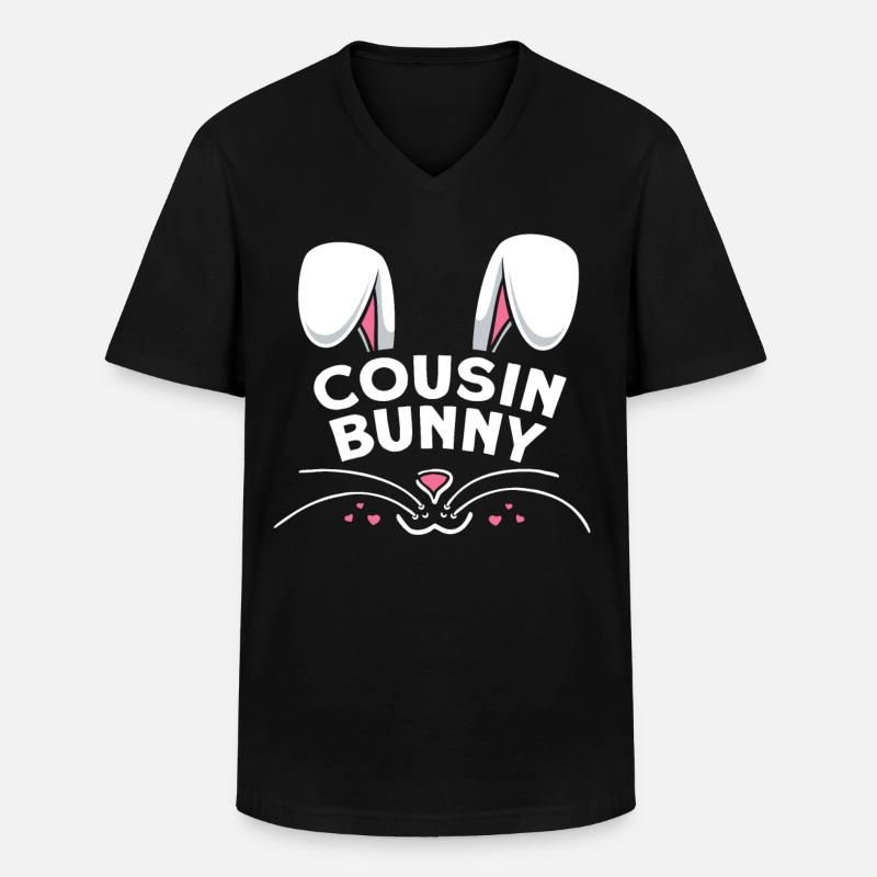 Cousin Bunny - Männer-T-Shirt mit V-Ausschnitt - Schwarz