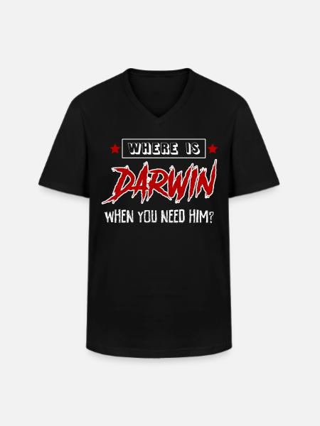 Darwin Darwinism Misanthrope - Men's V-Neck T-Shirt - black
