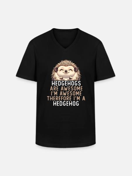 Hedgehogs Are Awesome - Männer-T-Shirt mit V-Ausschnitt - Schwarz