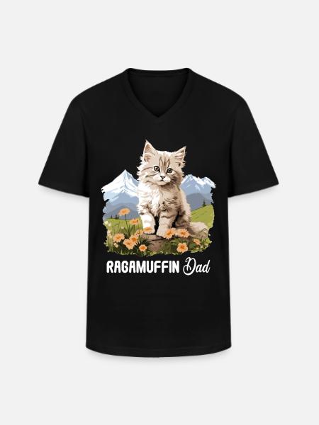 Ragamuffin Chaton Ragamuffin Chat - T-shirt col V Homme - noir
