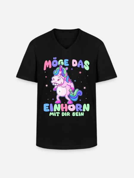 Funny, Mythical Creature, Dinosaur, Funny - Men's V-Neck T-Shirt - black