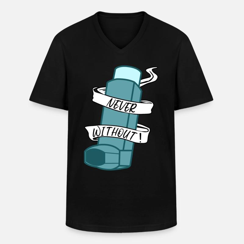 Asthmatic Asthma Inhaler Wheezing - Männer-T-Shirt mit V-Ausschnitt - Schwarz
