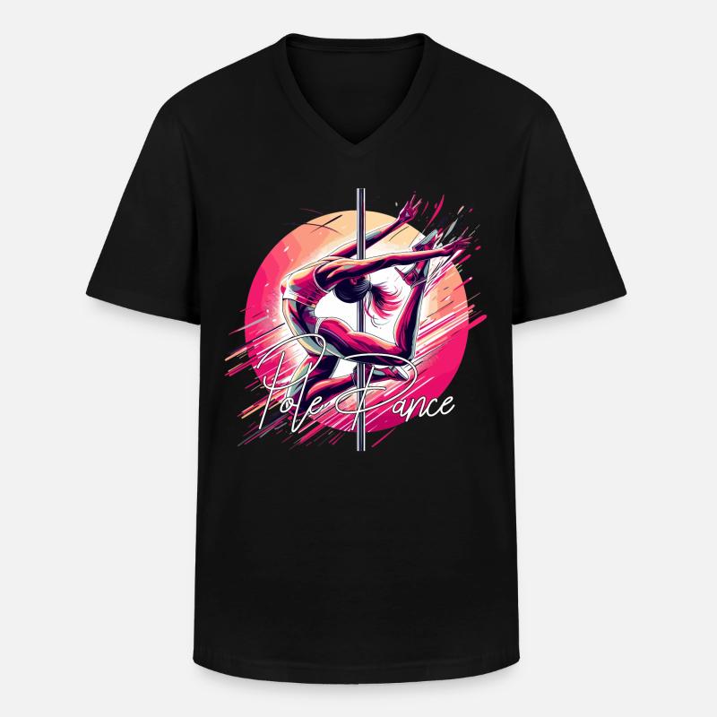 Pole Dance Dynamik pink Geschenk - Männer-T-Shirt mit V-Ausschnitt - Schwarz