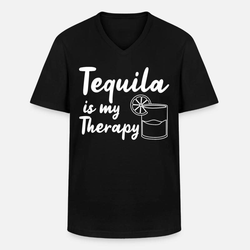 Tequila - Männer-T-Shirt mit V-Ausschnitt - Schwarz