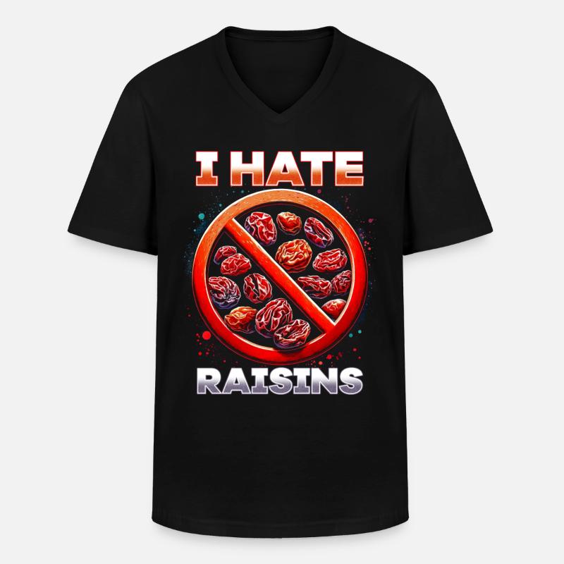 Ich Hasse Rosinen - Männer-T-Shirt mit V-Ausschnitt - Schwarz