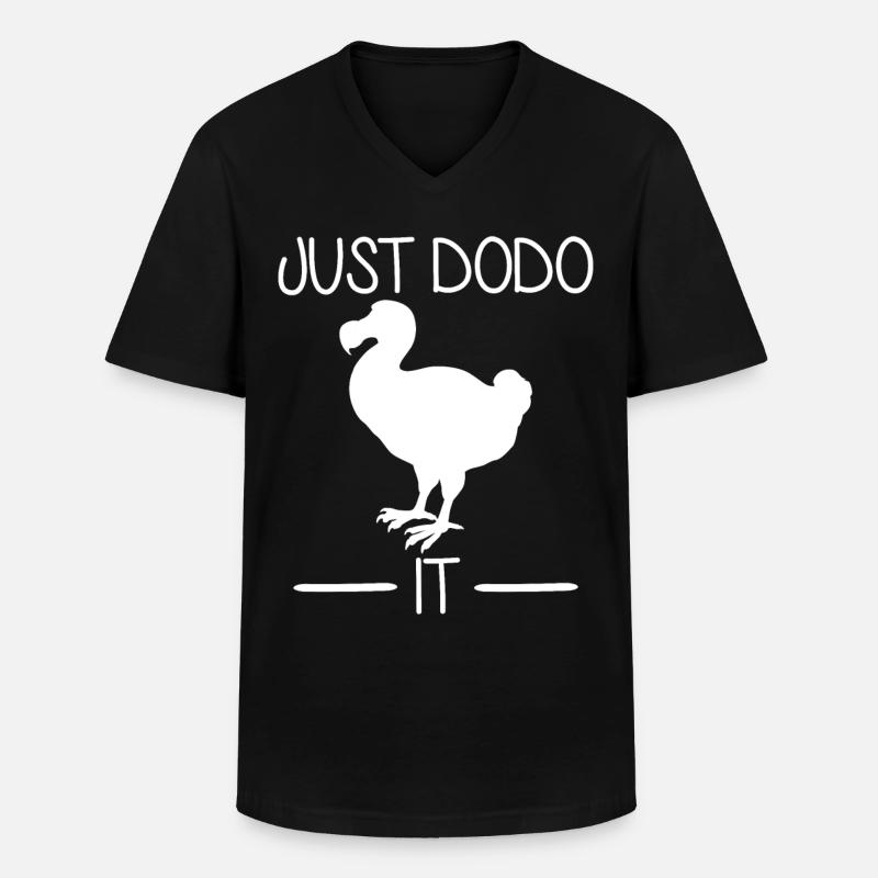 Just Dodo it - Männer-T-Shirt mit V-Ausschnitt - Schwarz