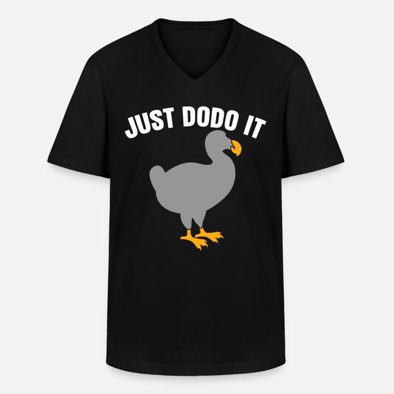Do it Dodo - Männer-T-Shirt mit V-Ausschnitt - Schwarz