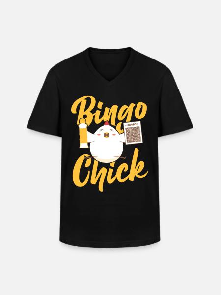 Bingo Player Chicken Girl Bingo - Men's V-Neck T-Shirt - black
