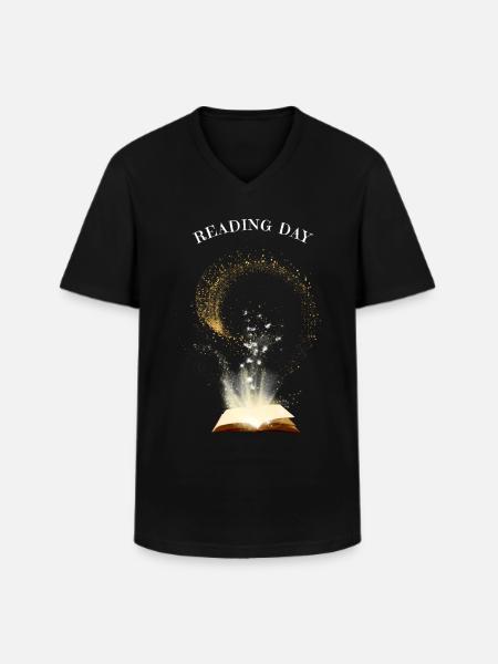 Reading Day - Men's V-Neck T-Shirt - black