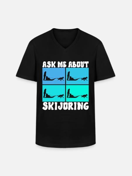 Sledding Sled dogs - Men's V-Neck T-Shirt - black