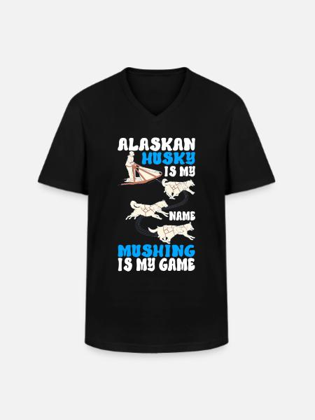 Sledding Sled dogs - Men's V-Neck T-Shirt - black