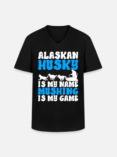 Sledding Sled dogs - Men's V-Neck T-Shirt - black