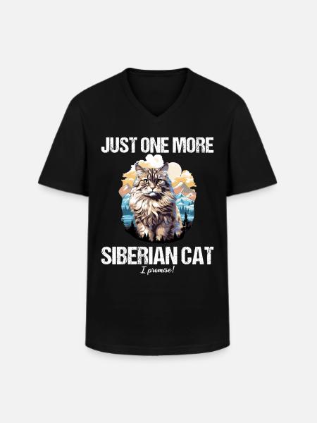 Siberian Cat Sibirische Katze - Men's V-Neck T-Shirt - black