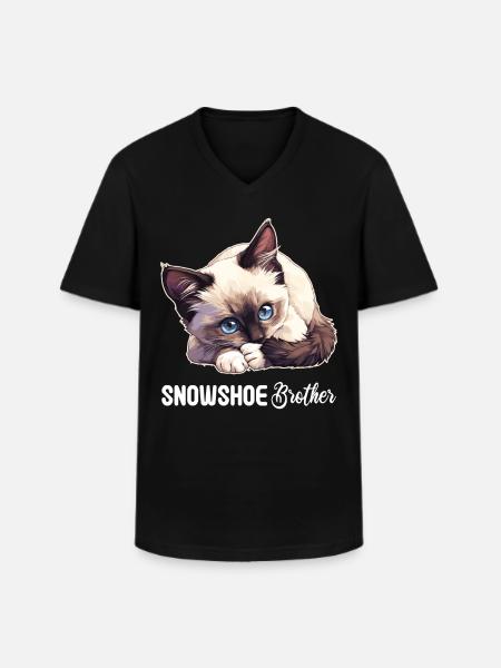 Snowshoe Kitten Snowshoe Cat - Men's V-Neck T-Shirt - black