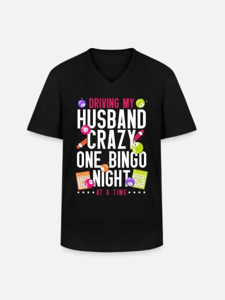 Bingo Player Husband Wife Driving - Men's V-Neck T-Shirt - black