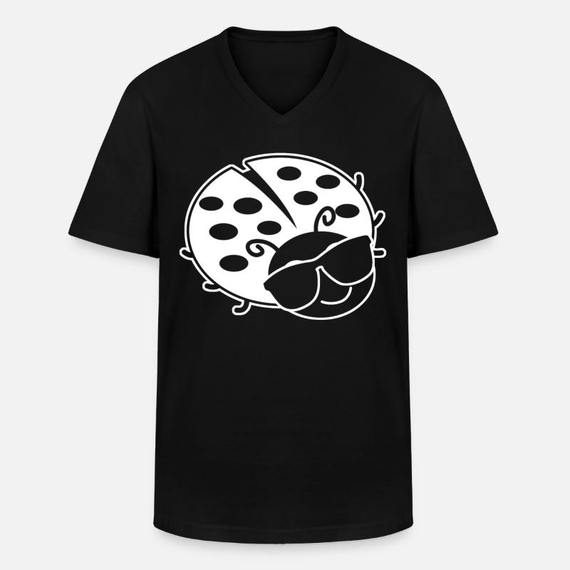 Ladybug Sunglasses Ladybugs - Männer-T-Shirt mit V-Ausschnitt - Schwarz