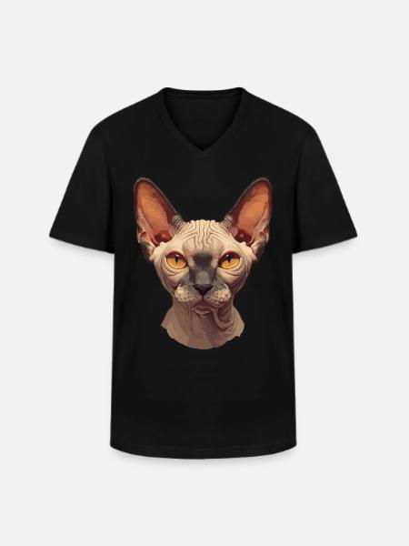 Sphynx Kitten Sphynx Cat - Men's V-Neck T-Shirt - black