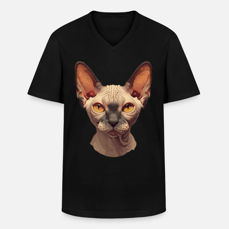 Sphynx Kätzchen Sphynx Katze - Männer-T-Shirt mit V-Ausschnitt - Schwarz