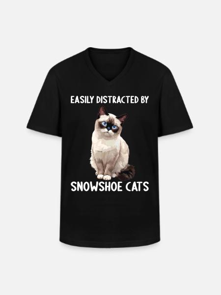 Snowshoe Kitten Snowshoe Cat - Men's V-Neck T-Shirt - black