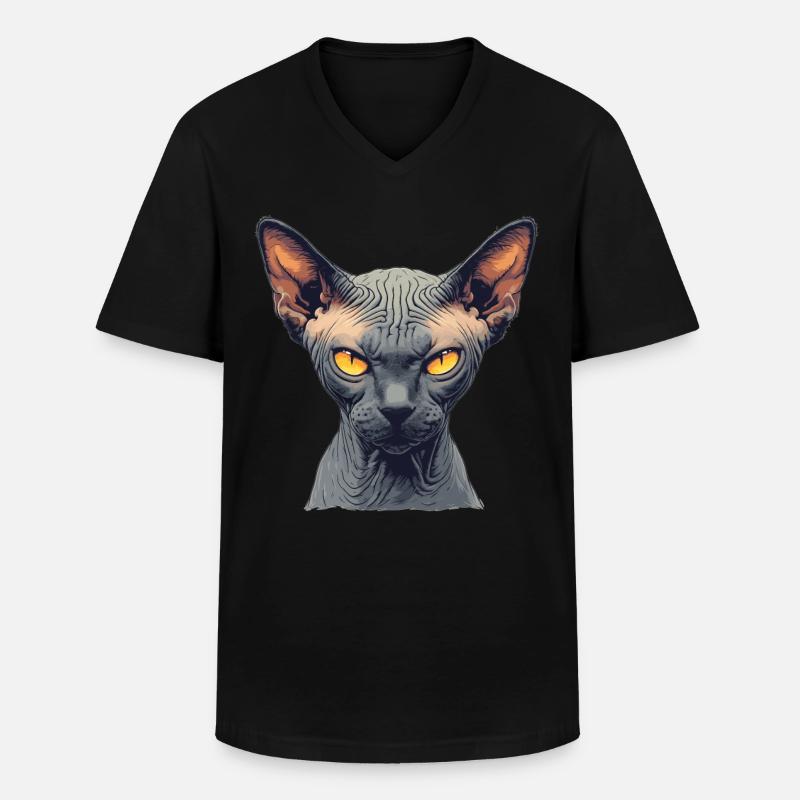 Sphynx Kätzchen Sphynx Katze - Männer-T-Shirt mit V-Ausschnitt - Schwarz