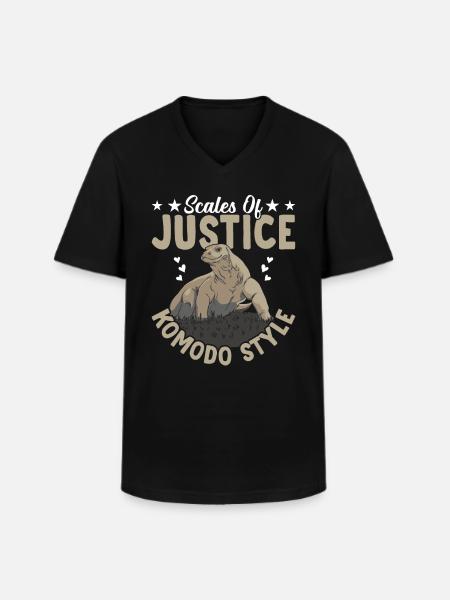 Retfærdighedens Vægt Komodo Dragon Ejer - Klassisk herre T-shirt med V-udskæring - sort