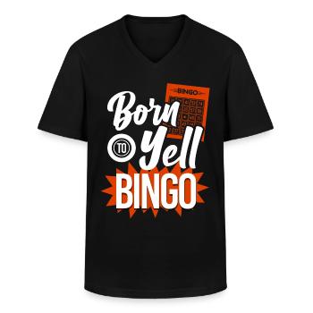 Bingo Player Born To Yell Bingo - Men's V-Neck T-Shirt - black - Front - AI Model Male 178 dark (178cm)