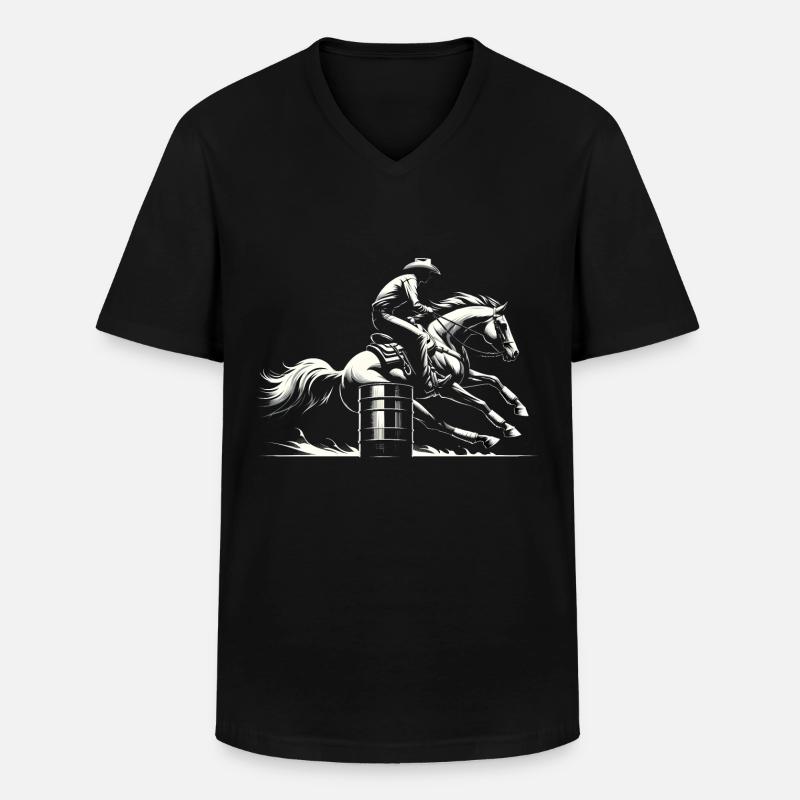 Barrel-Racing-Dynamik - Männer-T-Shirt mit V-Ausschnitt - Schwarz