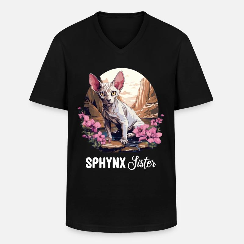 Sphynx Kätzchen Sphynx Katze - Männer-T-Shirt mit V-Ausschnitt - Schwarz