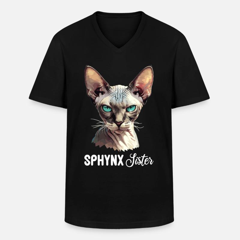 Sphynx Kitten Sphynx Cat - Men's V-Neck T-Shirt - black