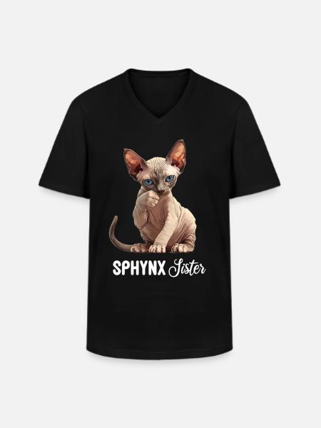 Sphynx Kitten Sphynx Cat - Men's V-Neck T-Shirt - black