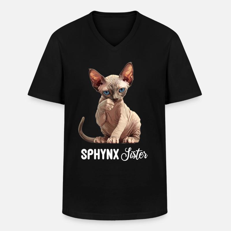 Sphynx Kitten Sphynx Cat - Men's V-Neck T-Shirt - black